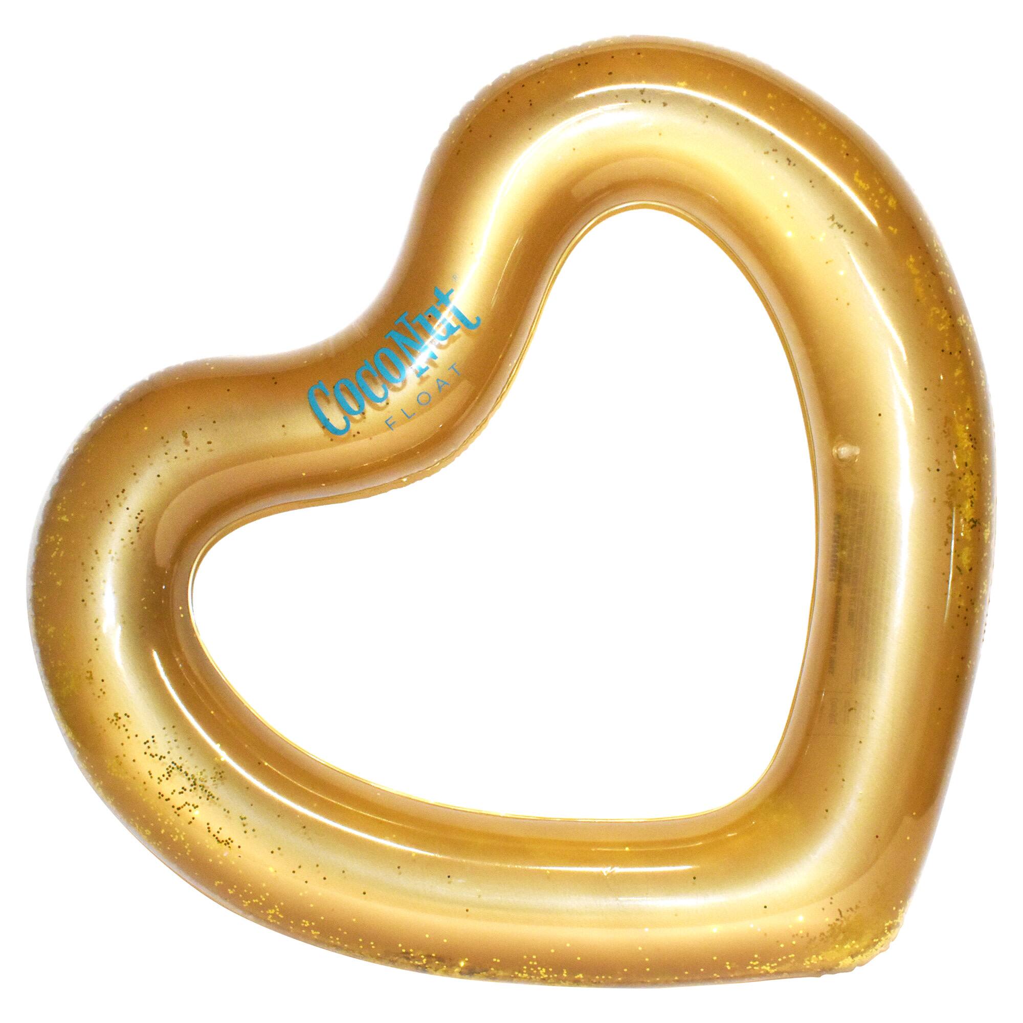 CocoNut Float 4ft. Gold Glitter Heart Pool Float